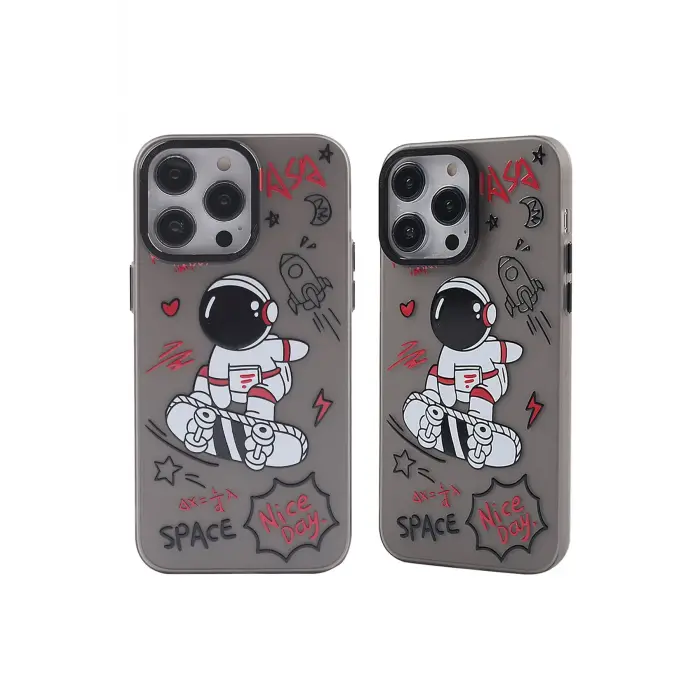 Lopard İphone 13 Pro Kılıf Prada Desenli Kapak - Prada Siyah - 1