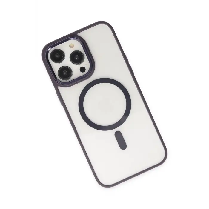 Lopard İphone 13 Pro Kılıf Room Magneticsafe Silikon - Derin Mor