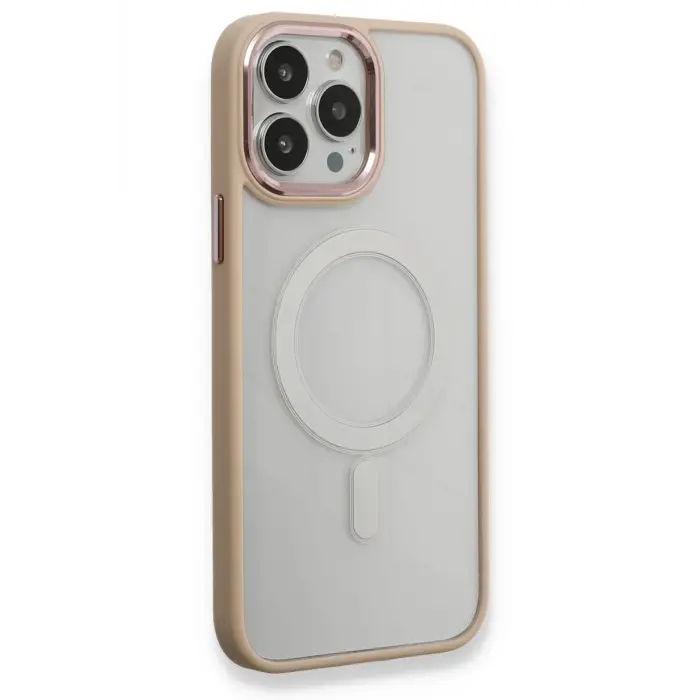 Lopard İphone 13 Pro Kılıf Room Magneticsafe Silikon - Pudra