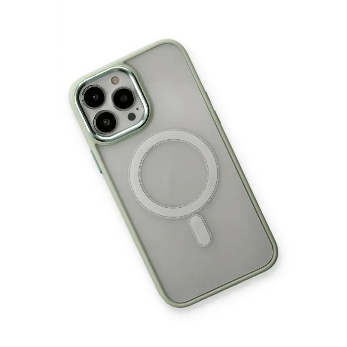 Lopard İphone 13 Pro Kılıf Room Magneticsafe Silikon - Su Yeşili