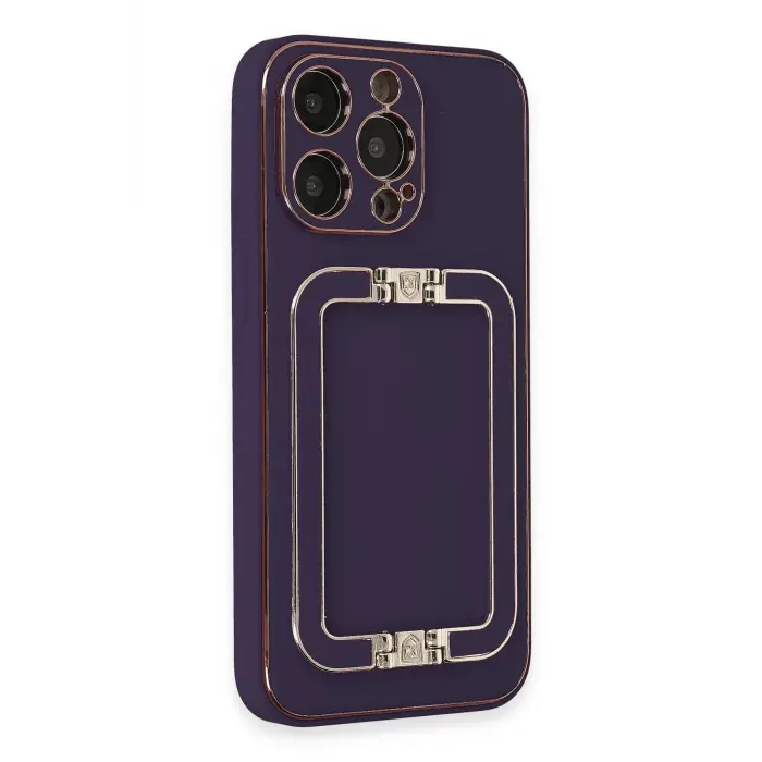 Lopard İphone 13 Pro Max Kılıf Coco Elit Kapak - Derin Mor