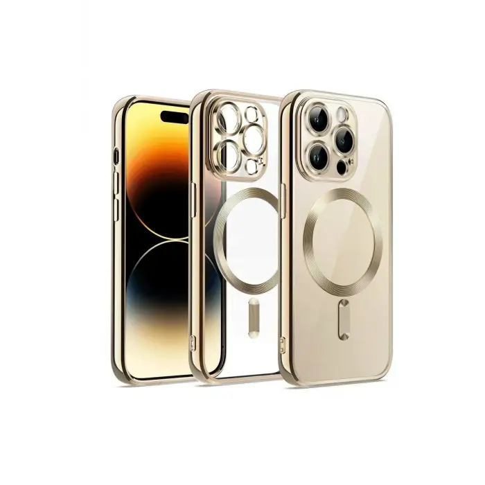 Lopard İphone 13 Pro Max Kılıf Kross Magneticsafe Kapak - Gold