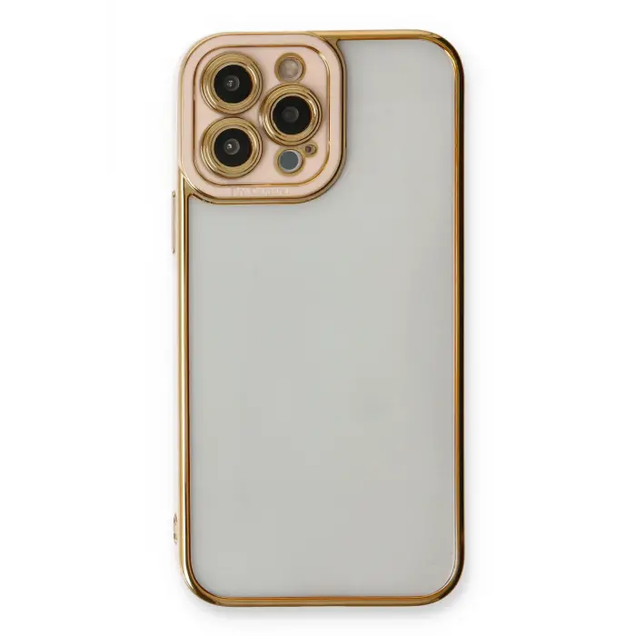 Lopard İphone 13 Pro Max Kılıf Liva Lens Silikon - Pudra