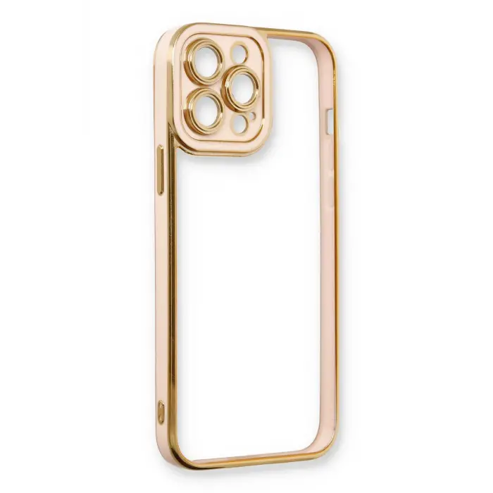 Lopard İphone 13 Pro Max Kılıf Liva Lens Silikon - Pudra