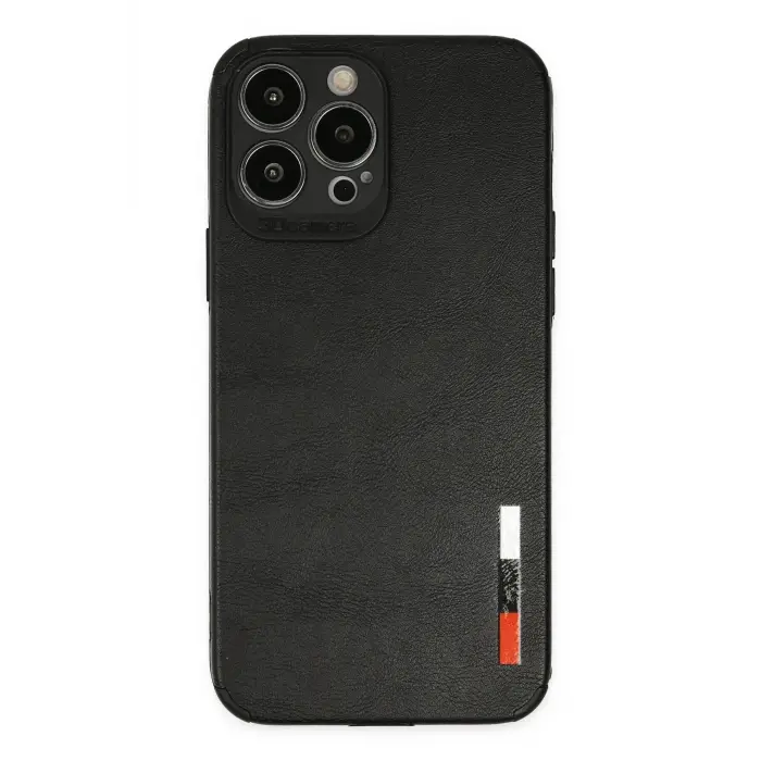 Lopard İphone 13 Pro Max Kılıf Loop Deri Silikon - Siyah