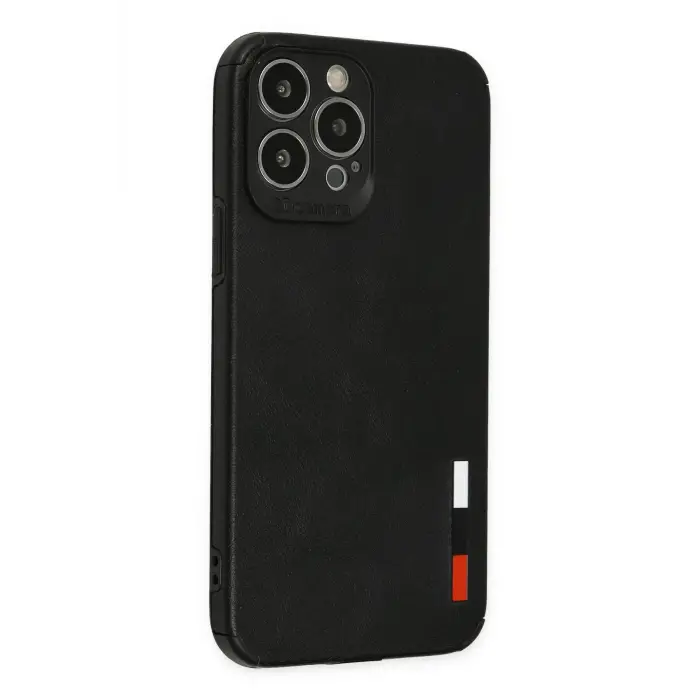 Lopard İphone 13 Pro Max Kılıf Loop Deri Silikon - Siyah