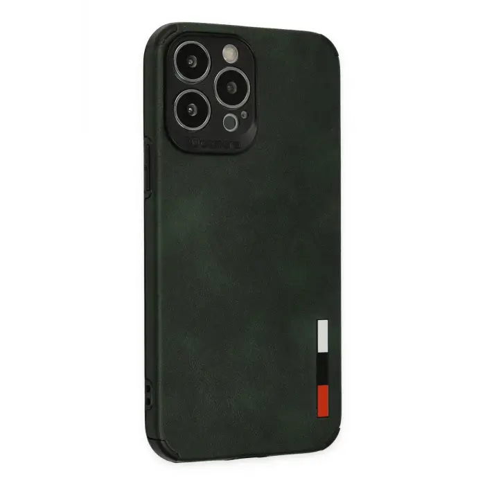 Lopard İphone 13 Pro Max Kılıf Loop Deri Silikon - Yeşil