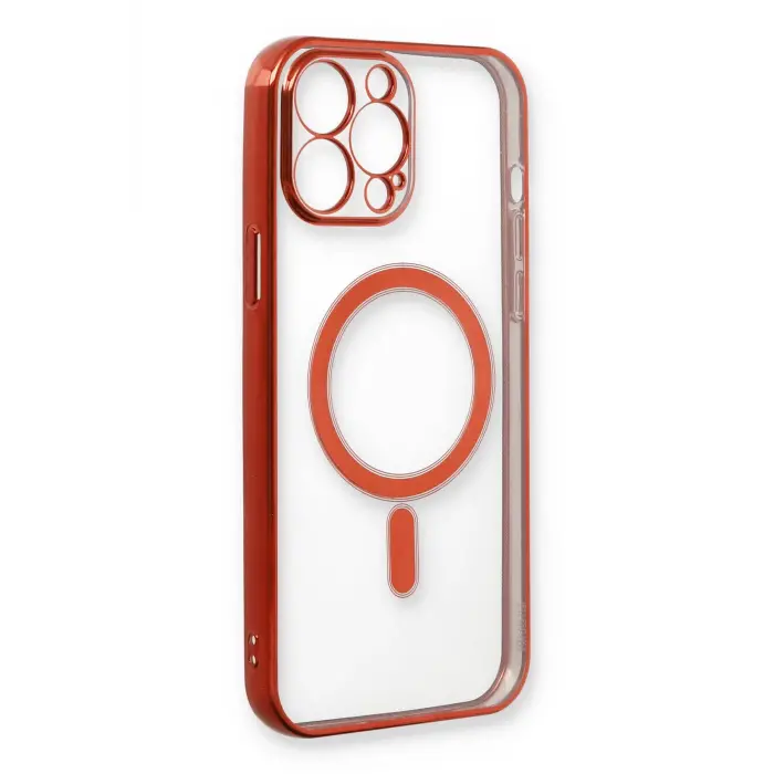 Lopard İphone 13 Pro Max Kılıf Magneticsafe Lazer Silikon - Kırmızı