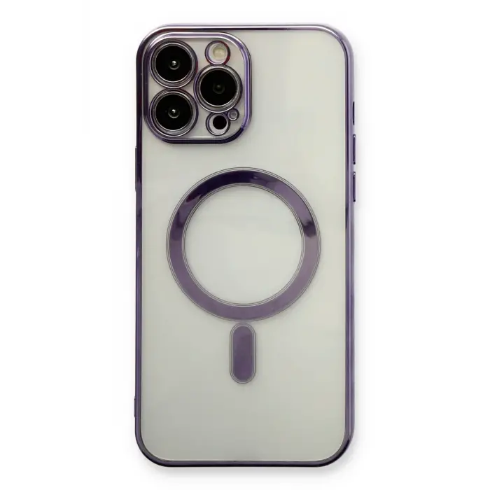 Lopard İphone 13 Pro Max Kılıf Magneticsafe Lazer Silikon - Mor
