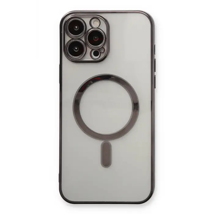 Lopard İphone 13 Pro Max Kılıf Magneticsafe Lazer Silikon - Siyah