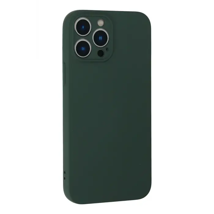 Lopard İphone 13 Pro Max Kılıf Nano İçi Kadife Silikon - Koyu Yeşil