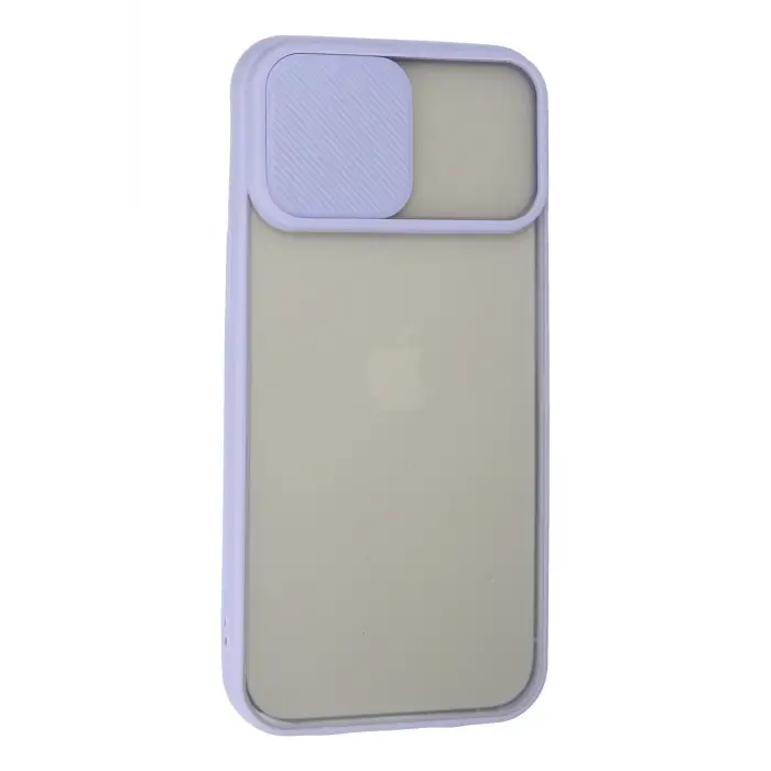 Lopard İphone 13 Pro Max Kılıf Palm Buzlu Kamera Sürgülü Silikon - Lila