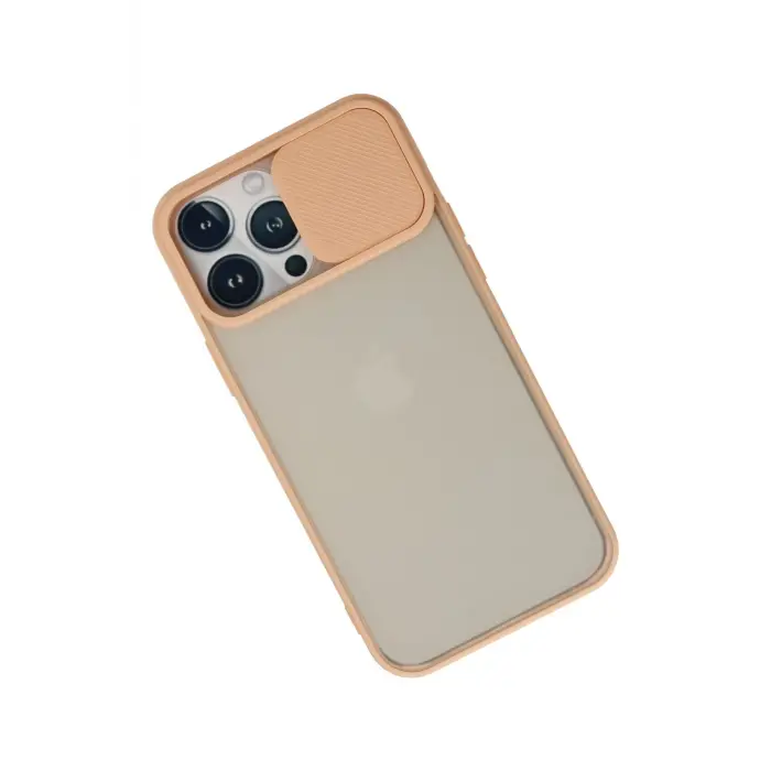 Lopard İphone 13 Pro Max Kılıf Palm Buzlu Kamera Sürgülü Silikon - Pembe