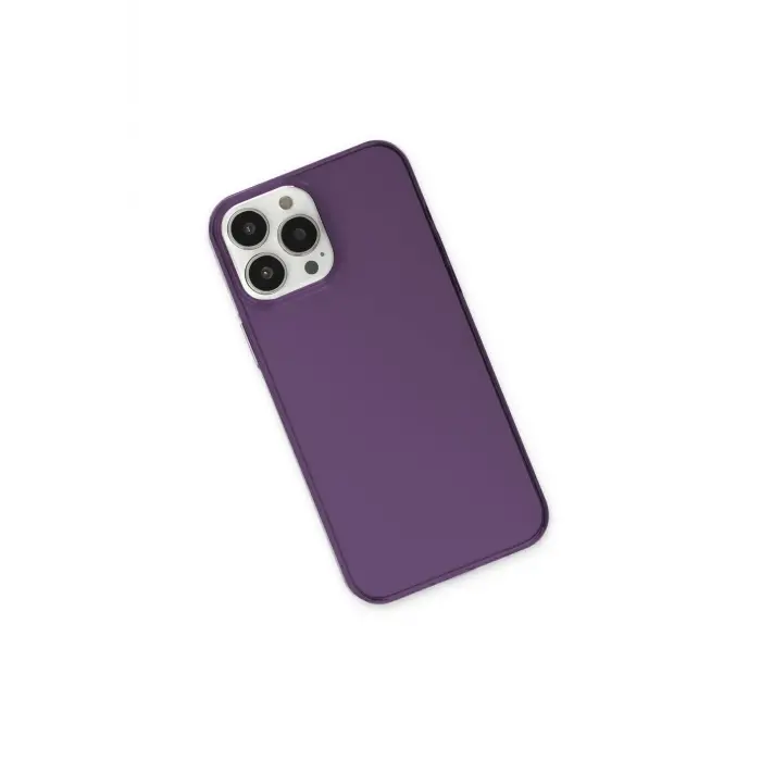 Lopard İphone 13 Pro Max Kılıf Pc Sert Şeffaf Kapak - Mor