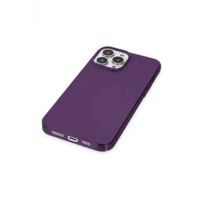 Lopard İphone 13 Pro Max Kılıf Pc Sert Şeffaf Kapak - Mor