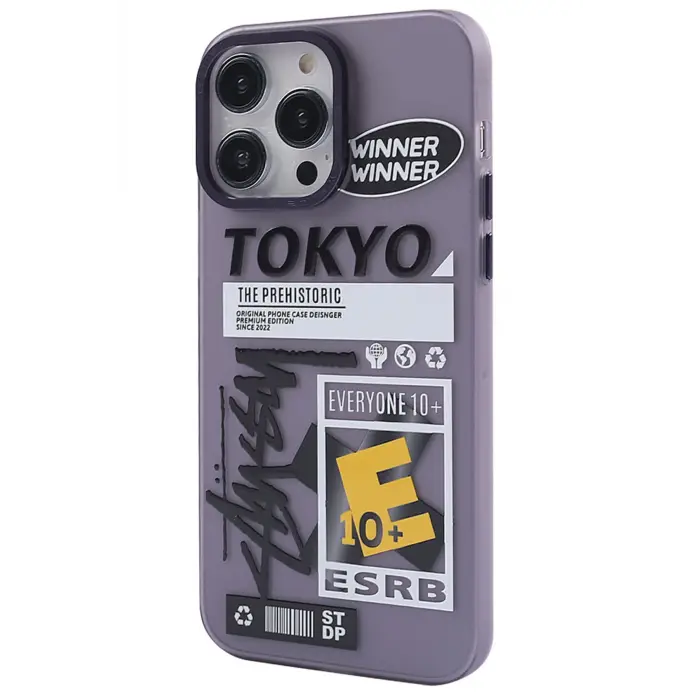 Lopard İphone 13 Pro Max Kılıf Prada Desenli Kapak - Prada Mor - 2