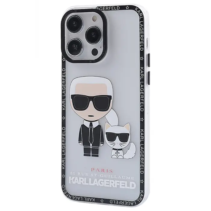 Lopard İphone 13 Pro Max Kılıf Prada Desenli Kapak - Prada Şeffaf - 1