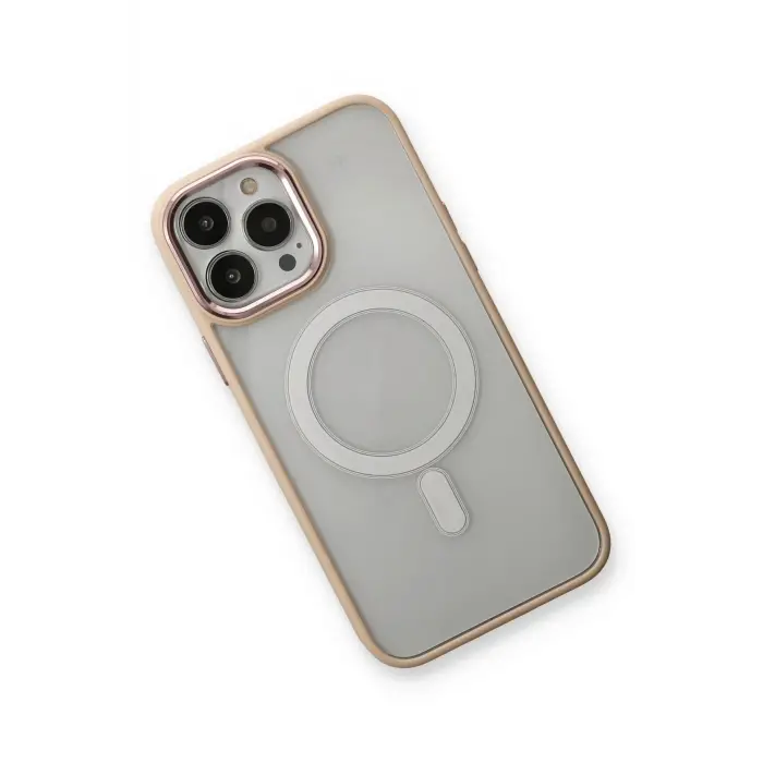 Lopard İphone 13 Pro Max Kılıf Room Magneticsafe Silikon - Pudra