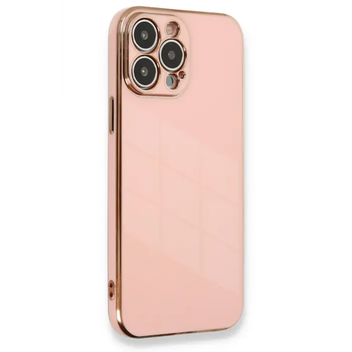 Lopard İphone 13 Pro Max Kılıf Volet Silikon - Pembe