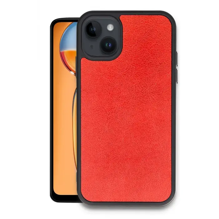 Lopard İphone 14 Kılıf Aras Deri Kapak - Kırmızı