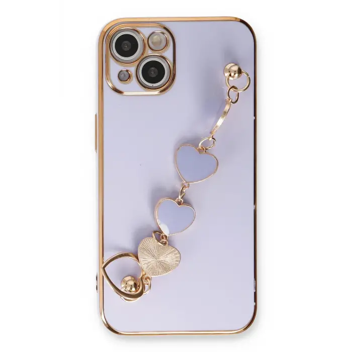 Lopard İphone 14 Kılıf Esila Silikon - Lila