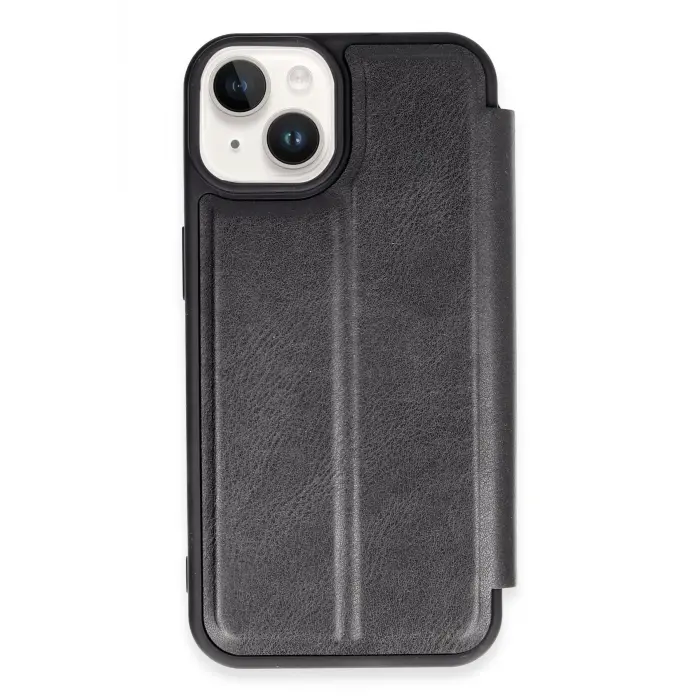 Lopard İphone 14 Kılıf Flip Cover - Siyah