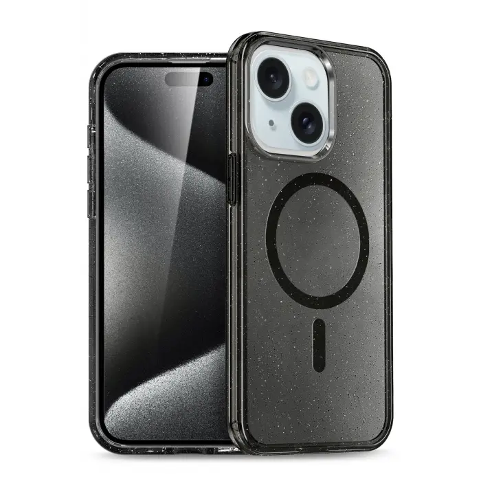 Lopard İphone 14 Kılıf Glow Magsafe Kapak - Siyah