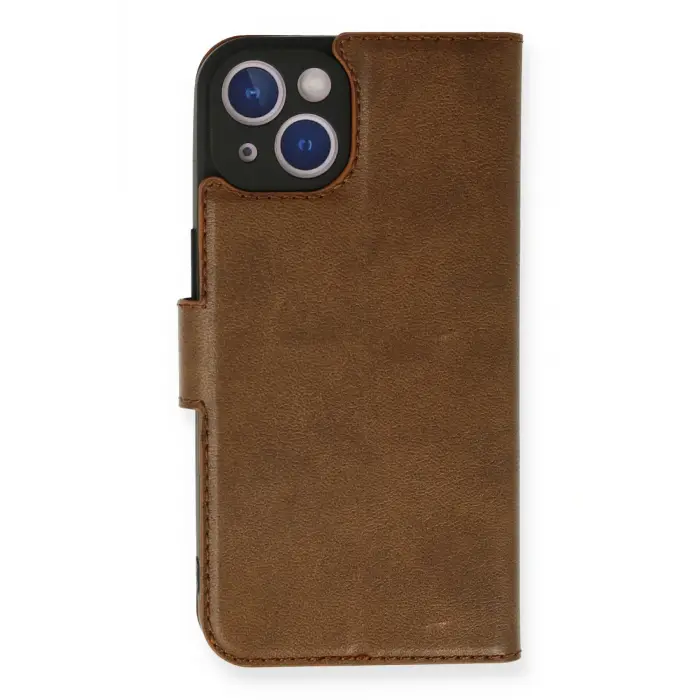 Lopard İphone 14 Kılıf Trend S Plus Kapaklı Kılıf - Taba