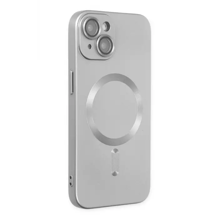 Lopard İphone 14 Plus Kılıf Moshi Lens Magneticsafe Silikon - Gümüş