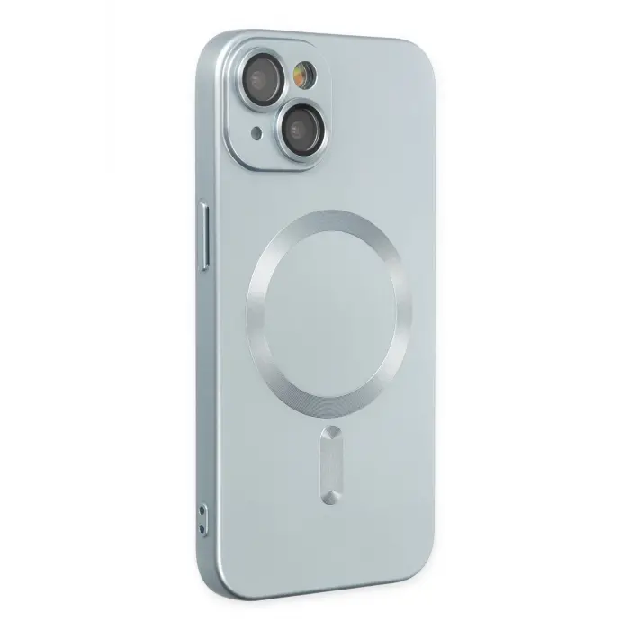 Lopard İphone 14 Plus Kılıf Moshi Lens Magneticsafe Silikon - Sierra Blue