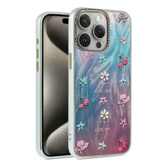 Lopard İphone 14 Pro Kılıf Blade Aynalı Desenli Kapak - Desen 4