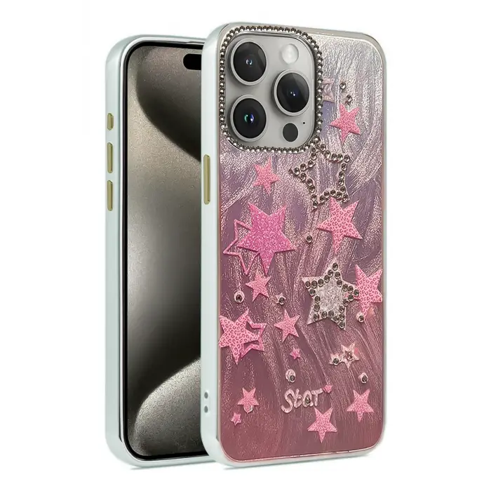 Lopard İphone 14 Pro Kılıf Blade Aynalı Desenli Kapak - Desen 7