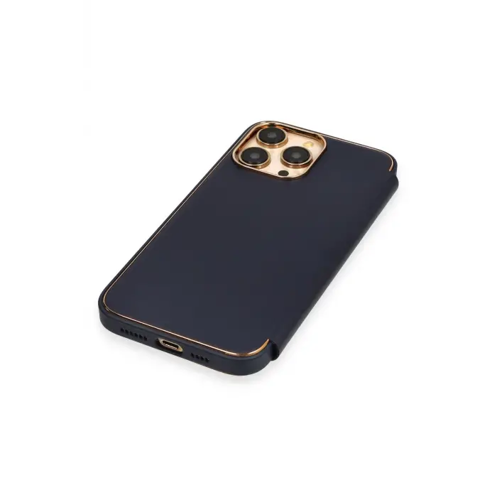 Lopard İphone 14 Pro Kılıf Dolpin Kapaklı - Lacivert