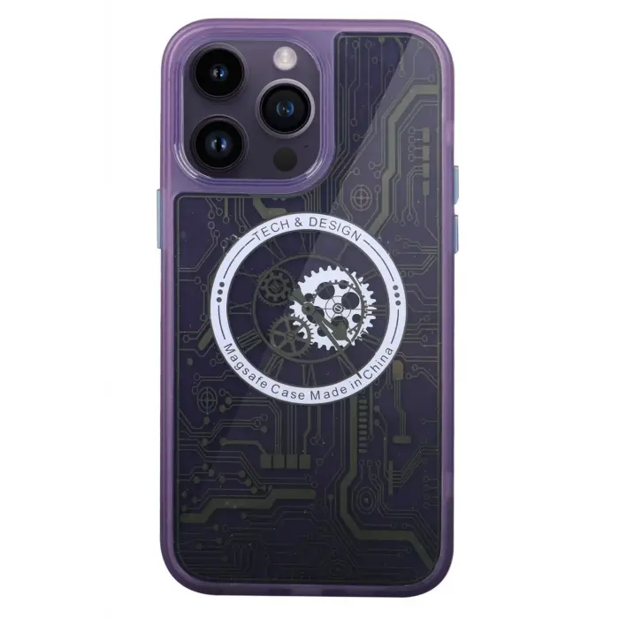 Lopard İphone 14 Pro Kılıf Magic Magneticsafe Silikon - Derin Mor