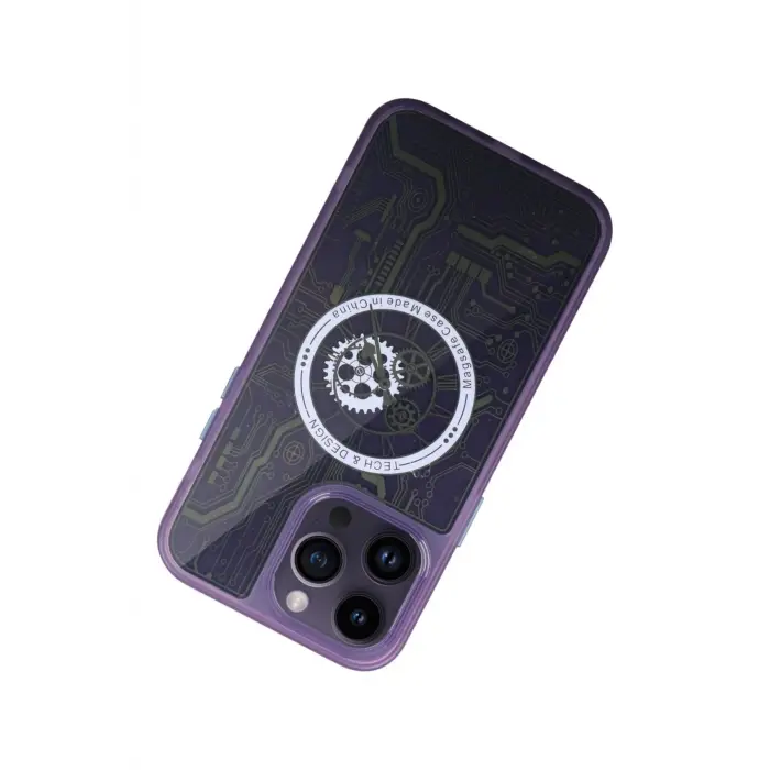 Lopard İphone 14 Pro Kılıf Magic Magneticsafe Silikon - Derin Mor