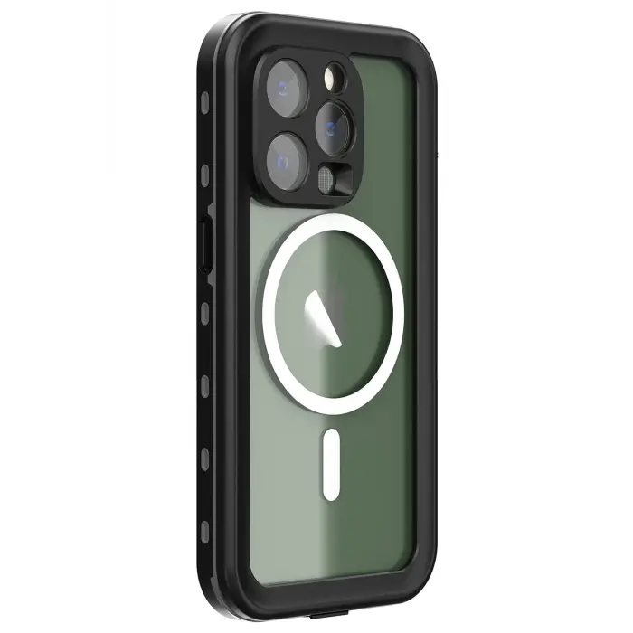 Lopard İphone 14 Pro Kılıf Red Pepper Magneticsafe Su Geçirmez Kılıf - Siyah-gri