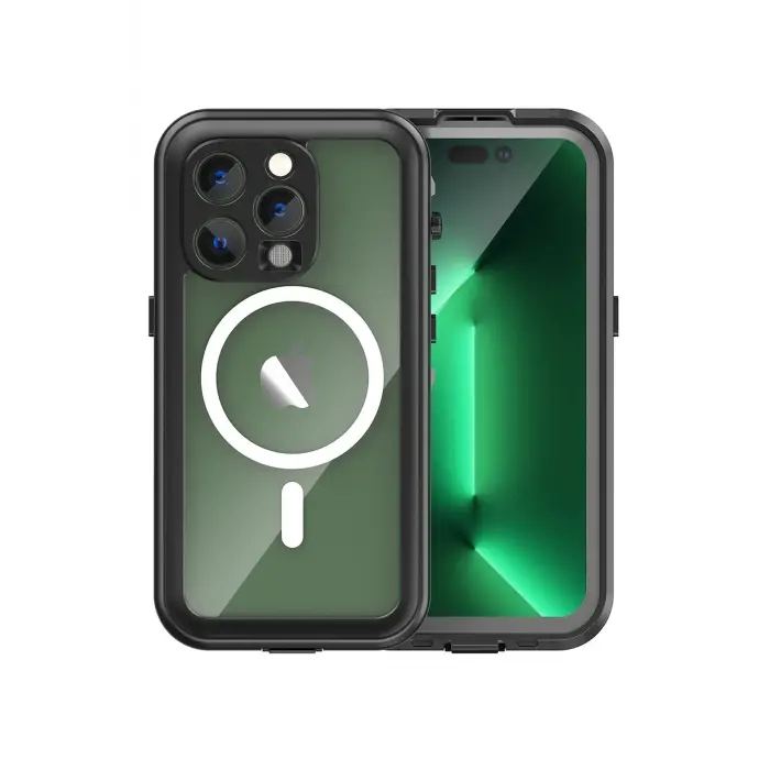 Lopard İphone 14 Pro Kılıf Red Pepper Magneticsafe Su Geçirmez Kılıf - Siyah-gri