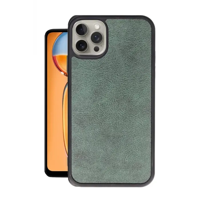 Lopard İphone 14 Pro Max Kılıf Aras Deri Kapak - Koyu Yeşil
