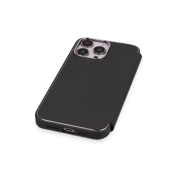 Lopard İphone 14 Pro Max Kılıf Dolpin Kapaklı - Siyah