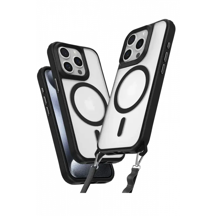 Lopard İphone 14 Pro Max Kılıf Enka Magsafe Silikon Kılıf - Siyah