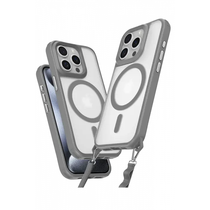 Lopard İphone 14 Pro Max Kılıf Enka Magsafe Silikon Kılıf - Titan Gri