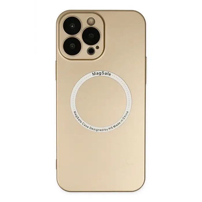 Lopard İphone 14 Pro Max Kılıf Jack Magneticsafe Lens Silikon - Gold