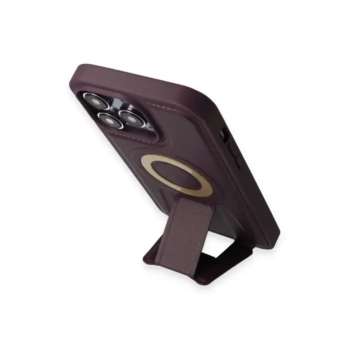Lopard İphone 14 Pro Max Kılıf Merkür Magneticsafe Standlı Kapak - Derin Mor