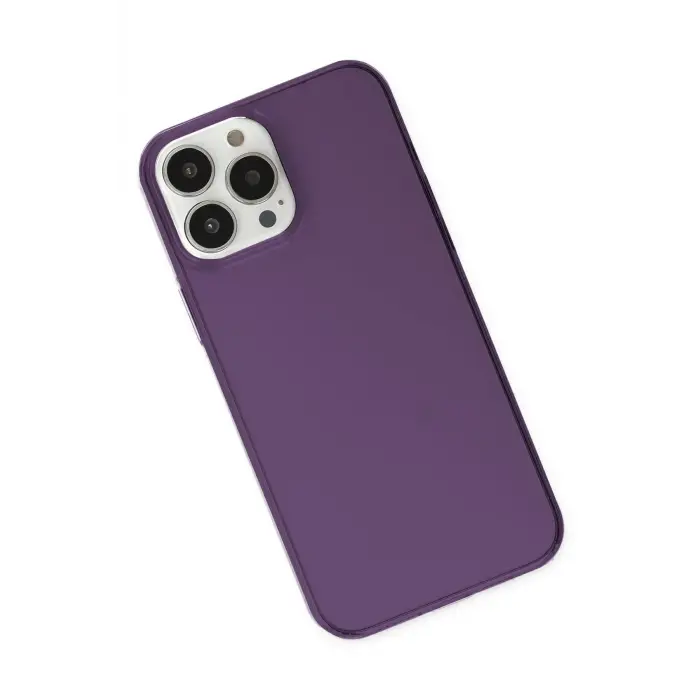 Lopard İphone 14 Pro Max Kılıf Pc Sert Şeffaf Kapak - Mor