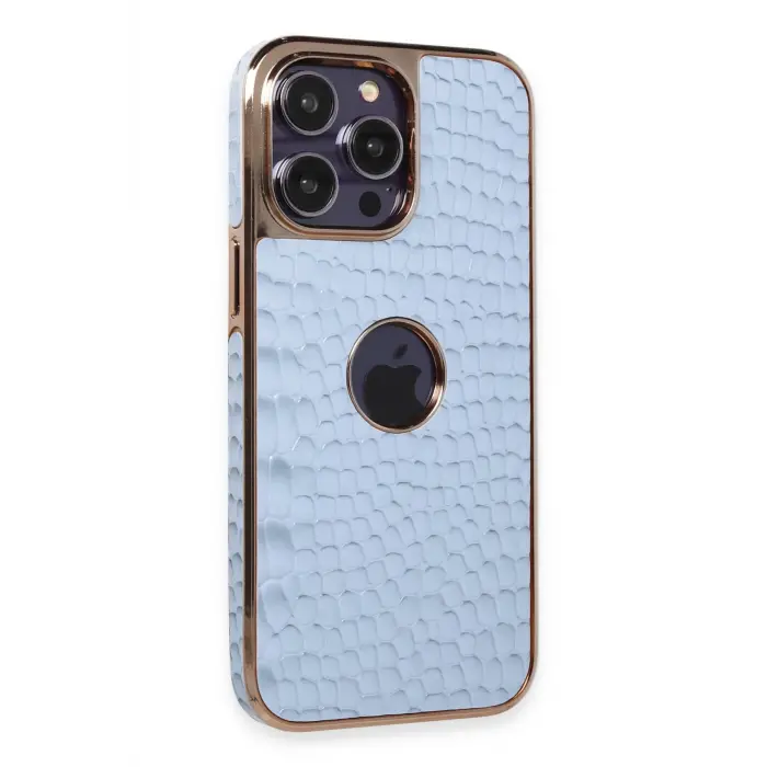 Lopard İphone 14 Pro Max Kılıf Snake Kapak - Sierra Blue