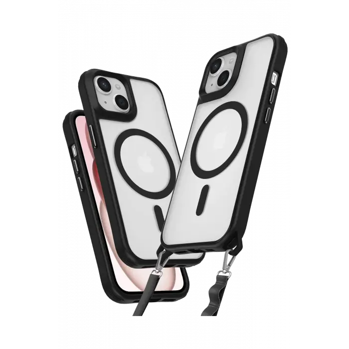 Lopard İphone 15 Kılıf Enka Magsafe Silikon Kılıf - Siyah