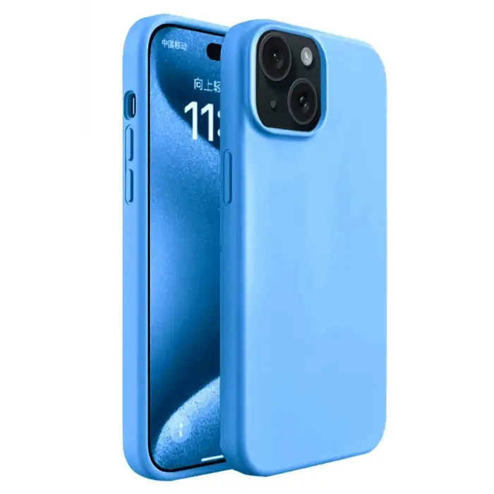 Lopard İphone 15 Kılıf First Silikon - Mavi