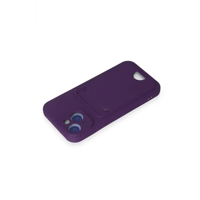 Lopard İphone 15 Kılıf Kelvin Kartvizitli Silikon - Derin Mor
