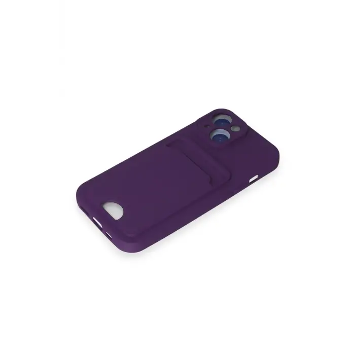 Lopard İphone 15 Kılıf Kelvin Kartvizitli Silikon - Derin Mor