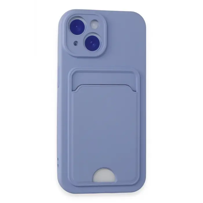 Lopard İphone 15 Kılıf Kelvin Kartvizitli Silikon - Lila